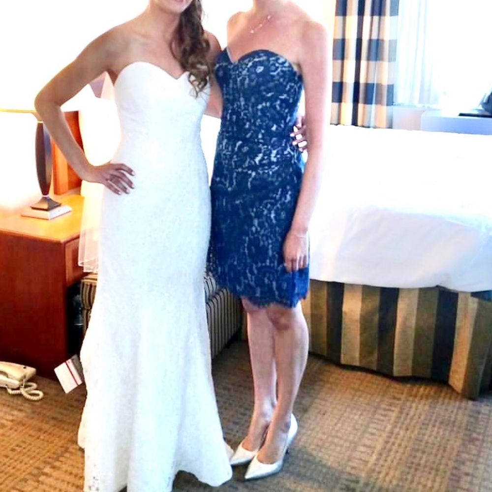 Blue Lace Bridesmaid Dress